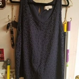 Ann Taylor navy sleeveless shell